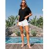 imageGRACE KARIN Womens Casual V Neck Short Sleeve Tops 2025 Summer Hollow Out Lightweight Loose Tunic Tees BlousesBlack