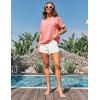 imageGRACE KARIN Womens Casual V Neck Short Sleeve Tops 2025 Summer Hollow Out Lightweight Loose Tunic Tees BlousesPink