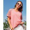 imageGRACE KARIN Womens Casual V Neck Short Sleeve Tops 2025 Summer Hollow Out Lightweight Loose Tunic Tees BlousesPink