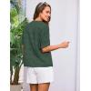 imageGRACE KARIN Womens Summer Tops Puff Short Sleeve V Neck Blouses Hollow Out Lace Embroidered Blouses ShirtsArmy Green