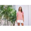 imageGRACE KARIN Womens Summer Tops Puff Short Sleeve V Neck Blouses Hollow Out Lace Embroidered Blouses ShirtsPink