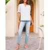 imageGRACE KARIN Womens Summer Tops Puff Short Sleeve V Neck Blouses Hollow Out Lace Embroidered Blouses ShirtsWhite