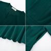 imageGRACE KARIN 2025 Womens Elegant V Neck Peplum Tops Short Bell Sleeve Chiffon Shirts Tops BlouseDark Green