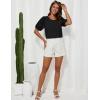 imageGRACE KARIN Short Sleeve Casual Tops for Women Dressy Summer Crewneck Puff Loose Fit Eyelet Top Light Work Blouses ShirtsBlack