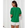 imageGRACE KARIN Short Sleeve Casual Tops for Women Dressy Summer Crewneck Puff Loose Fit Eyelet Top Light Work Blouses ShirtsGrass Green