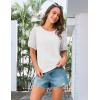 imageGRACE KARIN Short Sleeve Casual Tops for Women Dressy Summer Crewneck Puff Loose Fit Eyelet Top Light Work Blouses ShirtsIvory