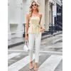 imageGRACE KARIN Tube Tops for Women 2025 Summer Trendy Backless Going Out Tops Waist Tie Peplum Bandeau ShirtsApricoat