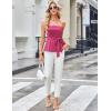 imageGRACE KARIN Tube Tops for Women 2025 Summer Trendy Backless Going Out Tops Waist Tie Peplum Bandeau ShirtsHot Pink