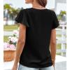 imageGRACE KARIN Womens Summer Dressy Casual Tops Ruffle Short Sleeve V Neck Loose Solid Tunic Blouses 2025 TrendyBlack