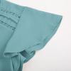 imageGRACE KARIN Womens Summer Dressy Casual Tops Ruffle Short Sleeve V Neck Loose Solid Tunic Blouses 2025 TrendyMint Green
