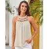 imageGRACE KARIN Women Tank Tops 2025 Summer Halter Tops Sleeveless Crochet Camisole Casual BlousesApricot
