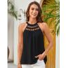 imageGRACE KARIN Women Tank Tops 2025 Summer Halter Tops Sleeveless Crochet Camisole Casual BlousesBlack