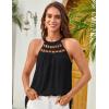 imageGRACE KARIN Women Tank Tops 2025 Summer Halter Tops Sleeveless Crochet Camisole Casual BlousesBlack
