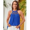 imageGRACE KARIN Women Tank Tops 2025 Summer Halter Tops Sleeveless Crochet Camisole Casual BlousesBlue