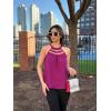imageGRACE KARIN Women Tank Tops 2025 Summer Halter Tops Sleeveless Crochet Camisole Casual BlousesPurple