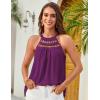 imageGRACE KARIN Women Tank Tops 2025 Summer Halter Tops Sleeveless Crochet Camisole Casual BlousesPurple