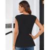 imageGRACE KARIN Womens Cap Sleeve Peplum Tops Crew Neck Elegant Dressy Casual Blouses Sleveeless Business Work ShirtsBlack
