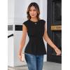 imageGRACE KARIN Womens Cap Sleeve Peplum Tops Crew Neck Elegant Dressy Casual Blouses Sleveeless Business Work ShirtsBlack