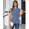 imageGRACE KARIN Womens Cap Sleeve Peplum Tops Crew Neck Elegant Dressy Casual Blouses Sleveeless Business Work ShirtsBlue