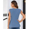 imageGRACE KARIN Womens Cap Sleeve Peplum Tops Crew Neck Elegant Dressy Casual Blouses Sleveeless Business Work ShirtsBlue