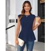 imageGRACE KARIN Womens Cap Sleeve Peplum Tops Crew Neck Elegant Dressy Casual Blouses Sleveeless Business Work ShirtsNavy Blue