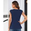 imageGRACE KARIN Womens Cap Sleeve Peplum Tops Crew Neck Elegant Dressy Casual Blouses Sleveeless Business Work ShirtsNavy Blue