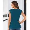 imageGRACE KARIN Womens Cap Sleeve Peplum Tops Crew Neck Elegant Dressy Casual Blouses Sleveeless Business Work ShirtsPeacock Blue