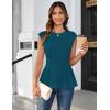 imageGRACE KARIN Womens Cap Sleeve Peplum Tops Crew Neck Elegant Dressy Casual Blouses Sleveeless Business Work ShirtsPeacock Blue