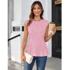 imageGRACE KARIN Womens Cap Sleeve Peplum Tops Crew Neck Elegant Dressy Casual Blouses Sleveeless Business Work ShirtsPink