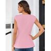 imageGRACE KARIN Womens Cap Sleeve Peplum Tops Crew Neck Elegant Dressy Casual Blouses Sleveeless Business Work ShirtsPink