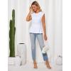 imageGRACE KARIN Womens Cap Sleeve Peplum Tops Crew Neck Elegant Dressy Casual Blouses Sleveeless Business Work ShirtsWhite