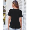 imageGRACE KARIN Womens Short Sleeve T Shirts Trendy Pleated Dressy Casual Scoop Neck Summer Trendy Stretchy Tunic Top Work BlouseBlack