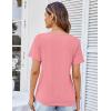 imageGRACE KARIN Womens Short Sleeve T Shirts Trendy Pleated Dressy Casual Scoop Neck Summer Trendy Stretchy Tunic Top Work BlousePink