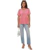 imageGRACE KARIN Womens Short Sleeve T Shirts Trendy Pleated Dressy Casual Scoop Neck Summer Trendy Stretchy Tunic Top Work BlousePink
