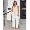 imageGRACE KARIN Womens Sleeveless Wrap Vest Tops Casual V Neck Peplum Dressy Blouse Drawstring Cardigan Outerwear ShirtsApricot
