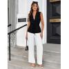 imageGRACE KARIN Womens Sleeveless Wrap Vest Tops Casual V Neck Peplum Dressy Blouse Drawstring Cardigan Outerwear ShirtsBlack