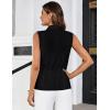 imageGRACE KARIN Womens Sleeveless Wrap Vest Tops Casual V Neck Peplum Dressy Blouse Drawstring Cardigan Outerwear ShirtsBlack