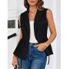 imageGRACE KARIN Womens Sleeveless Wrap Vest Tops Casual V Neck Peplum Dressy Blouse Drawstring Cardigan Outerwear ShirtsBlack