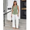 imageGRACE KARIN Womens Sleeveless Wrap Vest Tops Casual V Neck Peplum Dressy Blouse Drawstring Cardigan Outerwear ShirtsGreen