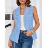 imageGRACE KARIN Womens Sleeveless Wrap Vest Tops Casual V Neck Peplum Dressy Blouse Drawstring Cardigan Outerwear ShirtsLight Blue