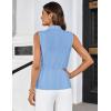 imageGRACE KARIN Womens Sleeveless Wrap Vest Tops Casual V Neck Peplum Dressy Blouse Drawstring Cardigan Outerwear ShirtsLight Blue