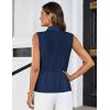 imageGRACE KARIN Womens Sleeveless Wrap Vest Tops Casual V Neck Peplum Dressy Blouse Drawstring Cardigan Outerwear ShirtsNavy Blue