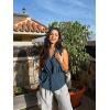 imageGRACE KARIN Womens Sleeveless Wrap Vest Tops Casual V Neck Peplum Dressy Blouse Drawstring Cardigan Outerwear ShirtsNavy Blue