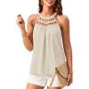 imageGRACE KARIN Women Tank Tops 2025 Summer Halter Tops Sleeveless Crochet Camisole Casual BlousesApricot