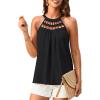 imageGRACE KARIN Women Tank Tops 2025 Summer Halter Tops Sleeveless Crochet Camisole Casual BlousesBlack