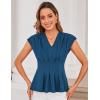 imageGRACE KARIN Sleeveless Tops for Women Vest Blouse V Neck Dressy Suit Vest Tank Tops Business Office ShirtBlue Green