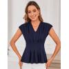 imageGRACE KARIN Sleeveless Tops for Women Vest Blouse V Neck Dressy Suit Vest Tank Tops Business Office ShirtNavy Blue