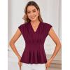 imageGRACE KARIN Sleeveless Tops for Women Vest Blouse V Neck Dressy Suit Vest Tank Tops Business Office ShirtWine Red