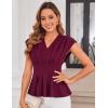 imageGRACE KARIN Sleeveless Tops for Women Vest Blouse V Neck Dressy Suit Vest Tank Tops Business Office ShirtWine Red