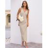 imageGRACE KARIN Womens 2 Piece Skirt Sets V Neck Sleeveless Tops and Slit Ribbed Knit Maxi Skirt 2025 Summer OutfitsApricot